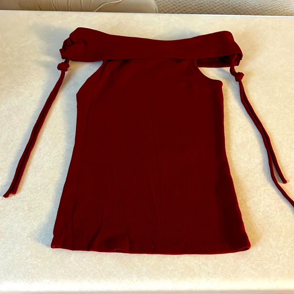 Off the shoulder maroon shirt size medium